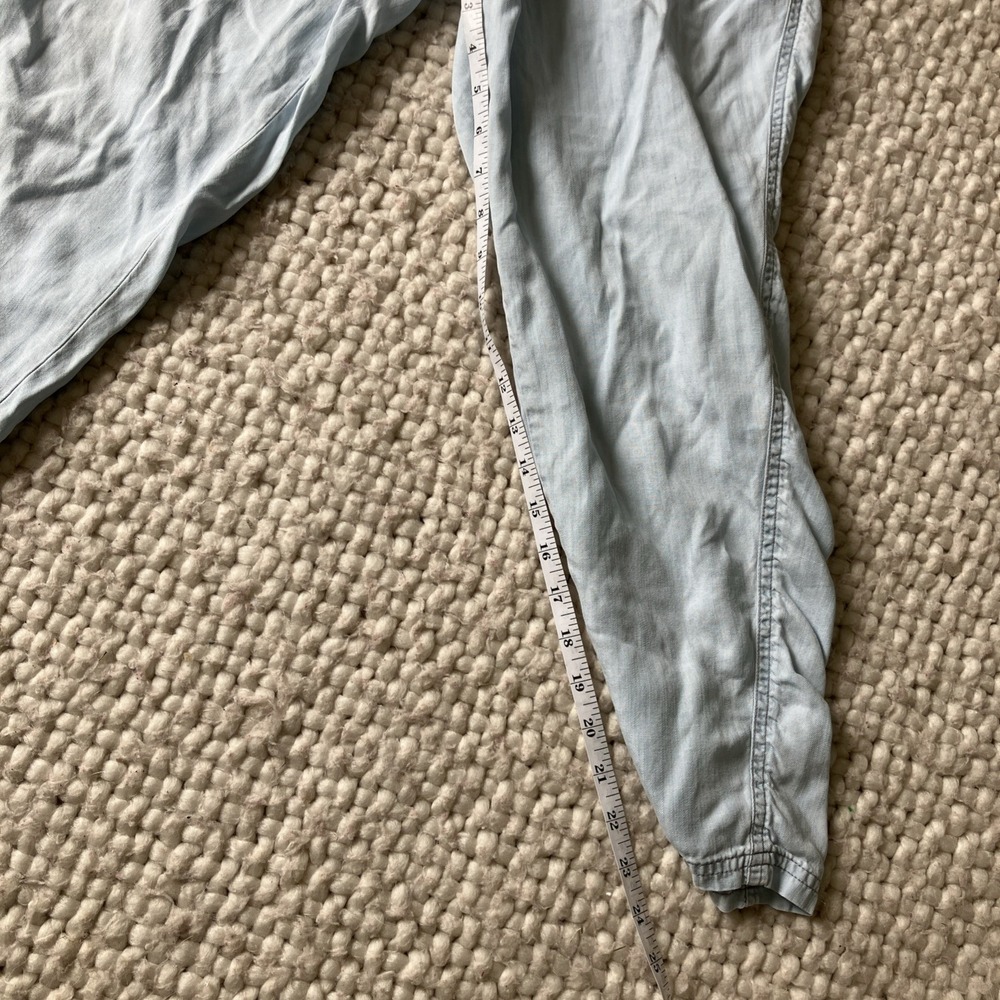 prAna Breathe Women's Cropped Pants Med Chambray Wide‎ Leg Relaxed Boho Coastal - Picture 8 of 10